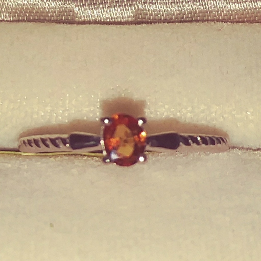 💎Orange Sapphire Solitaire Ring💎